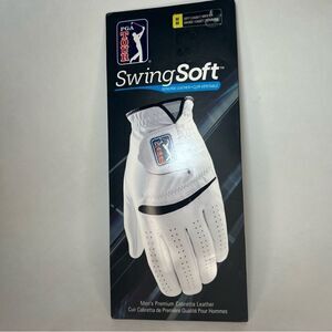 NIB PGA TOUR Men Left Hand Golfer Swing Soft Golf Glove Bright White Size M